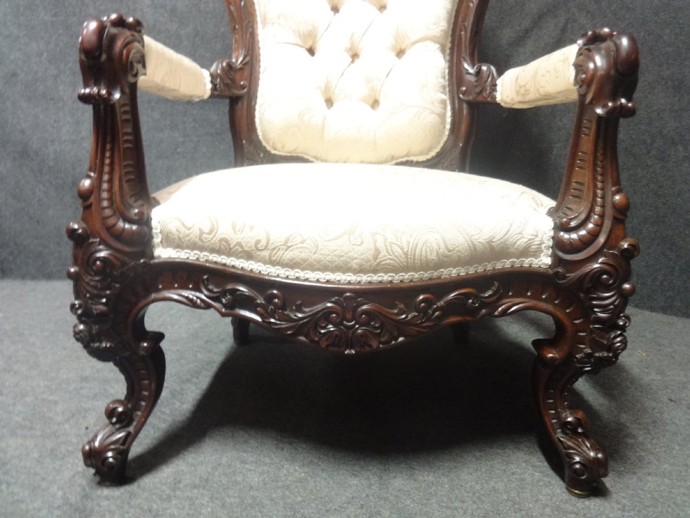 Outstanding Mahogany Framed Armchair View IX