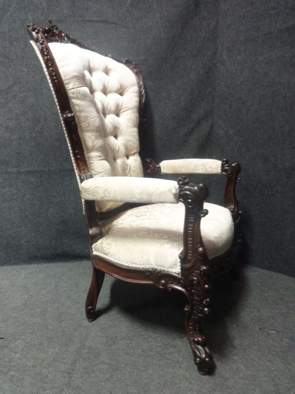 Outstanding Mahogany Framed Armchair View X