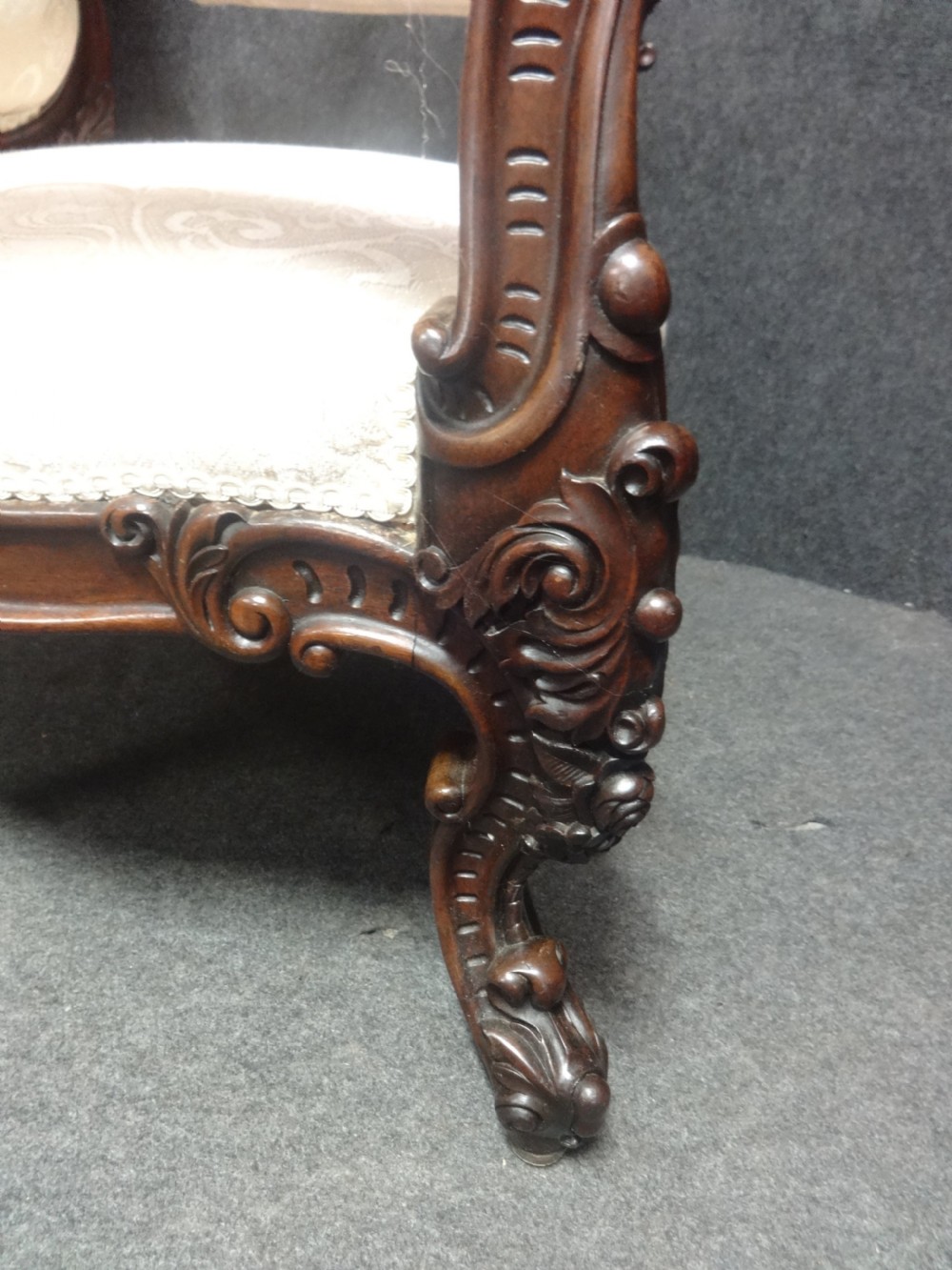 Outstanding Mahogany Framed Armchair View XI