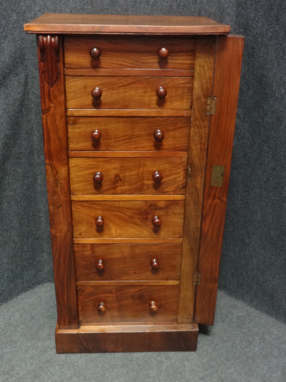Very Good Victorian Walnut Wellington Chest of Drawers View IV