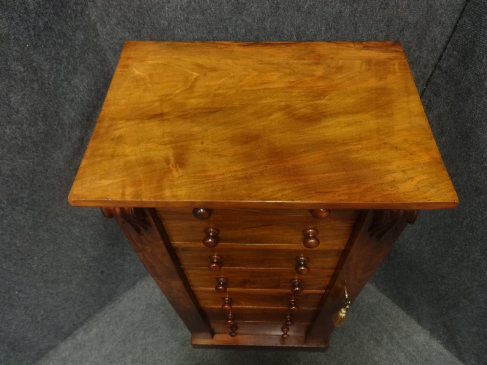 Very Good Victorian Walnut Wellington Chest of Drawers View V