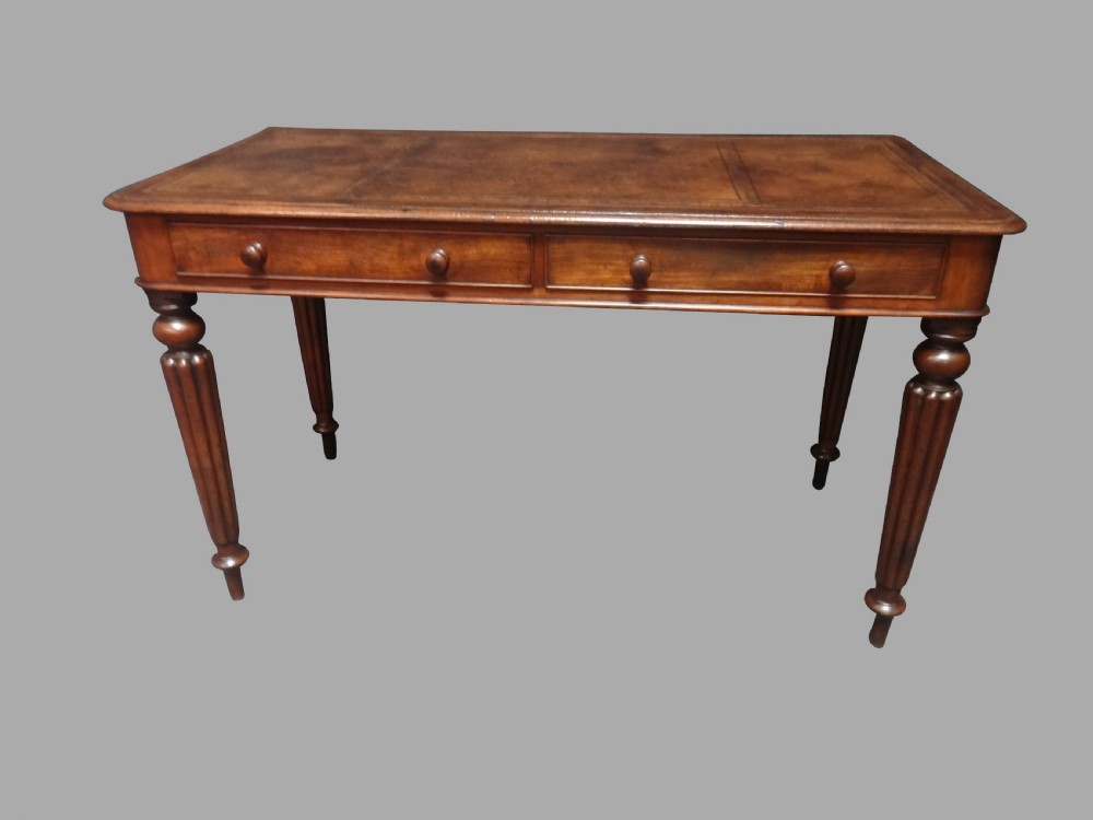 Victorian Mahogany Gillows Two Drawer Writing Desk