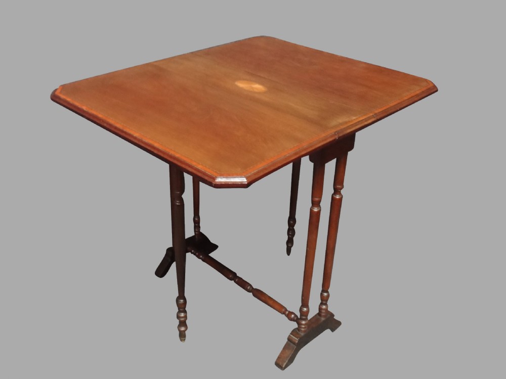 Edwardian Inlaid Dropleaf Sutherland Table