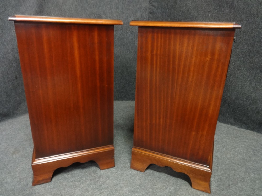 Pair Solid Mahogany Bedside Cabinet Chests View VI