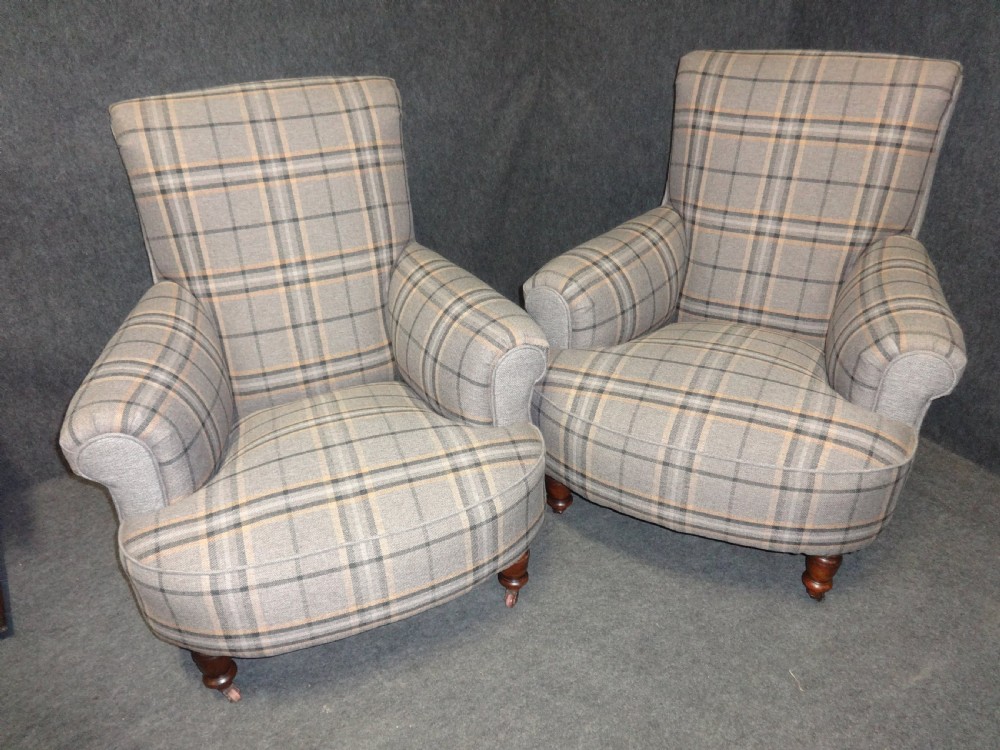 Pair Victorian Walnut Armchairs View VIII