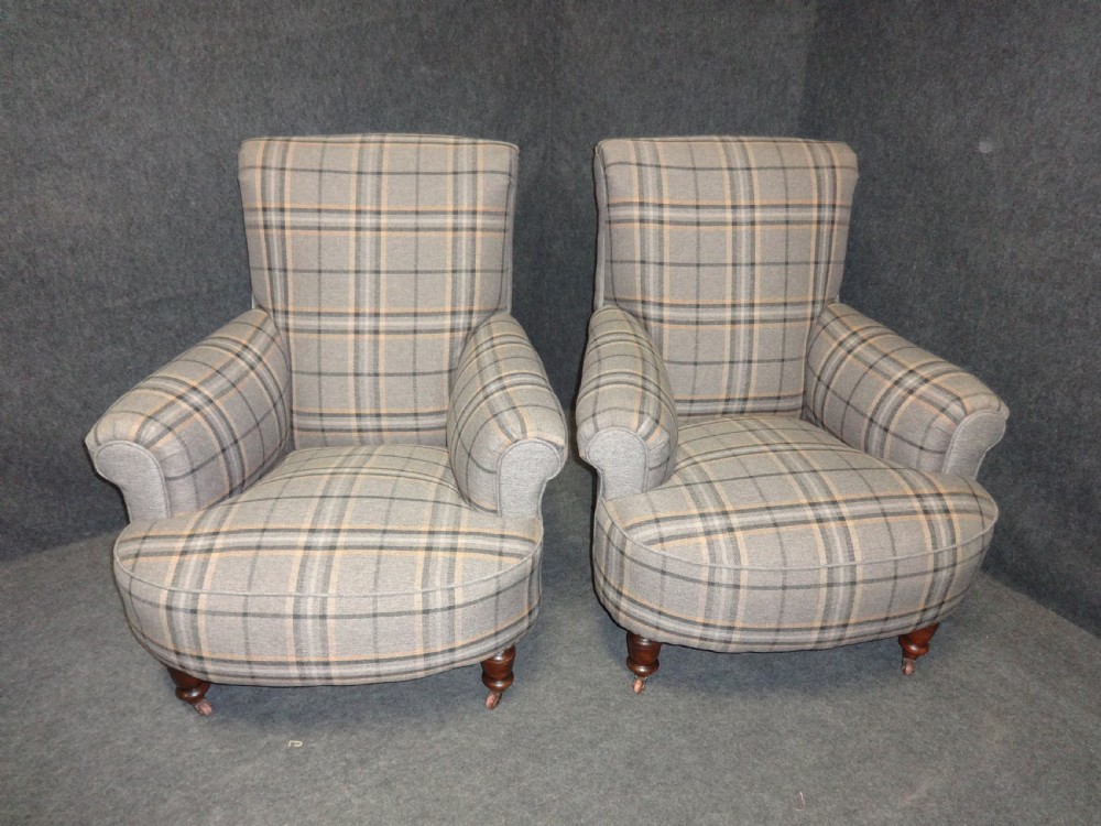 Pair Victorian Walnut Armchairs View IX