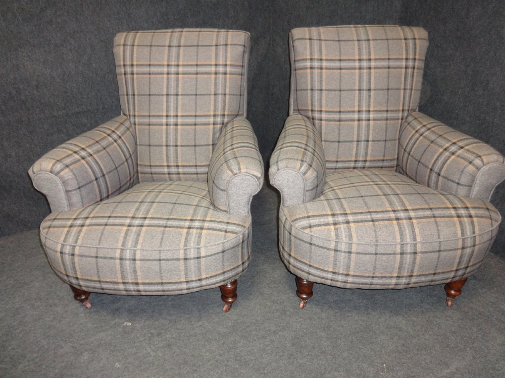 Pair Victorian Walnut Armchairs View X