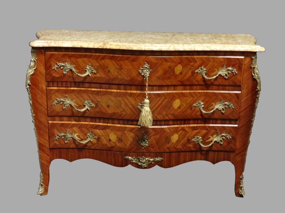 Excellent quality Tulipwood Marquetry Commode Chest of Drawers