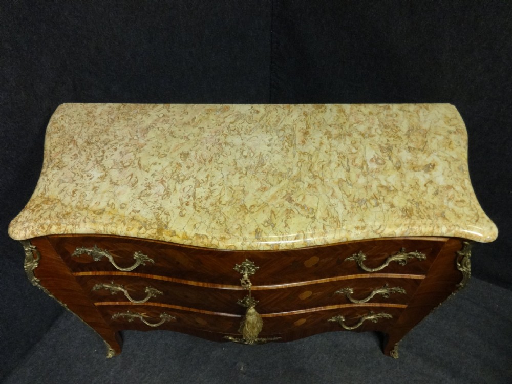 Excellent quality Tulipwood Marquetry Commode Chest of Drawers View IV