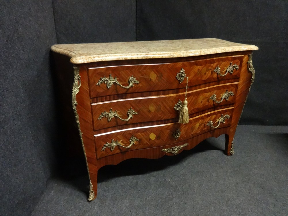 Excellent quality Tulipwood Marquetry Commode Chest of Drawers View VI
