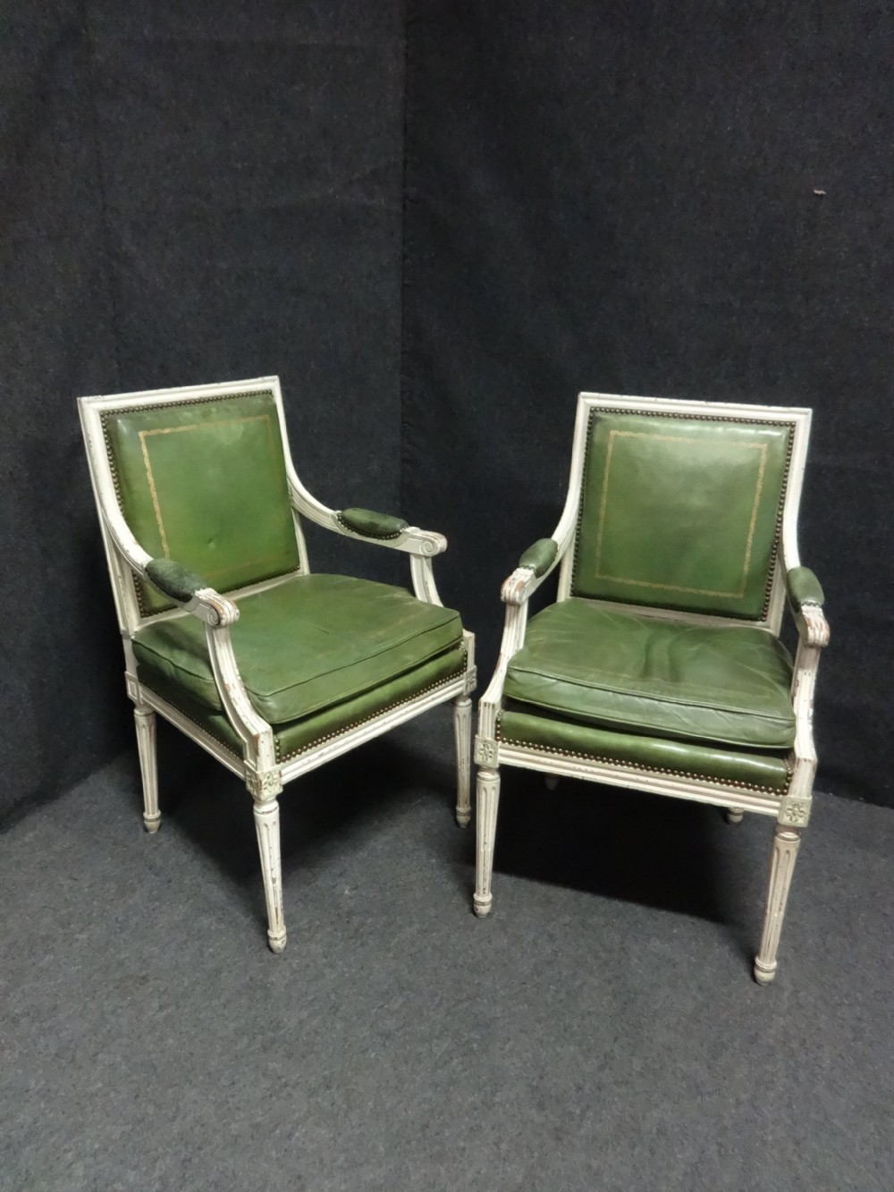 Superb Pair of Original French C19th Leather Chairs View III