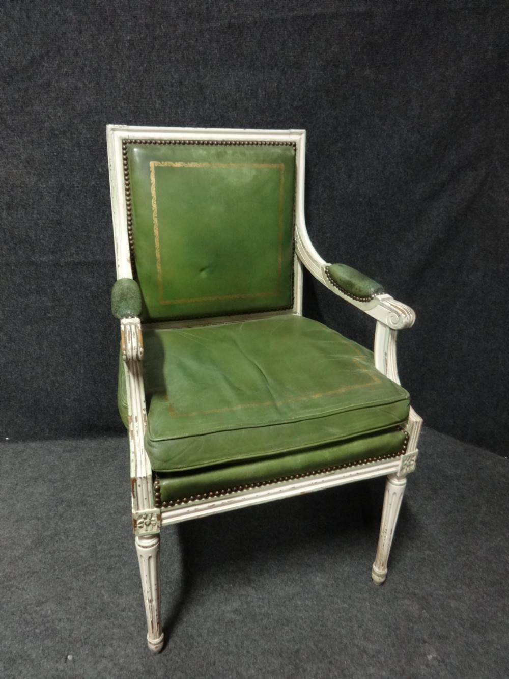 Superb Pair of Original French C19th Leather Chairs View IV
