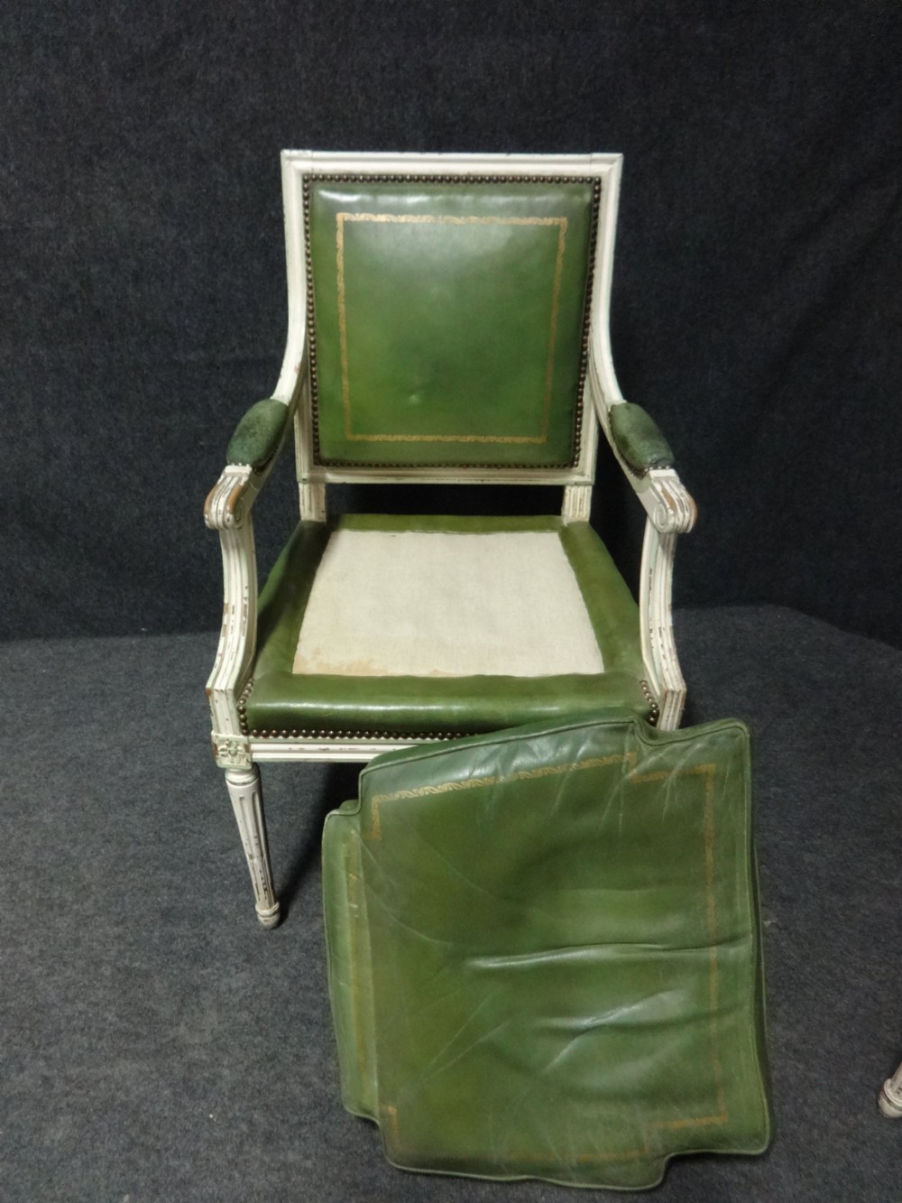 Superb Pair of Original French C19th Leather Chairs View V