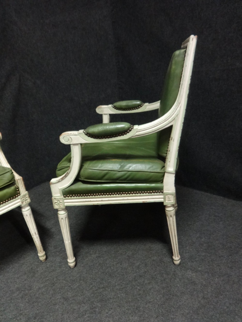 Superb Pair of Original French C19th Leather Chairs View VI