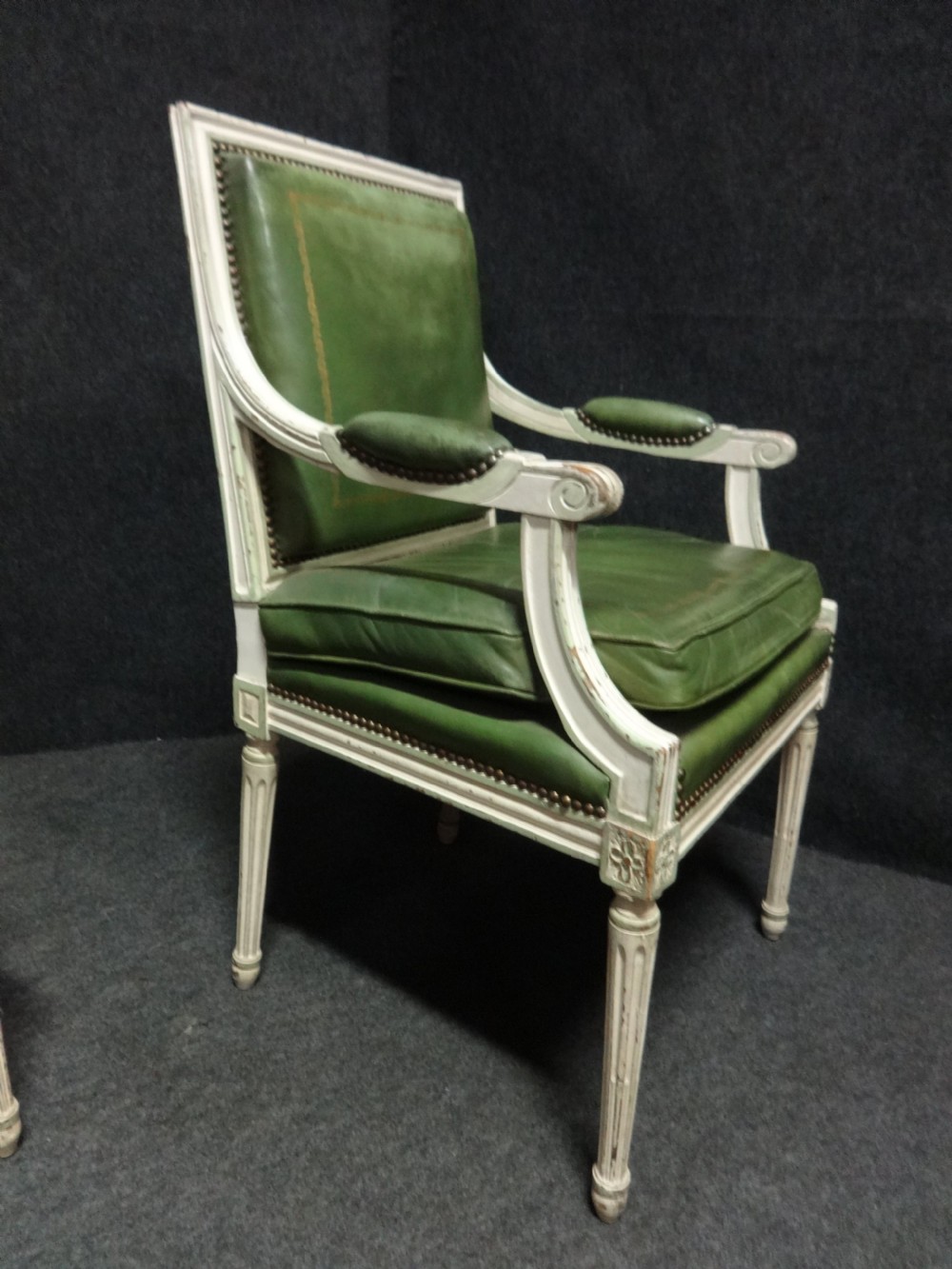 Superb Pair of Original French C19th Leather Chairs View VIII