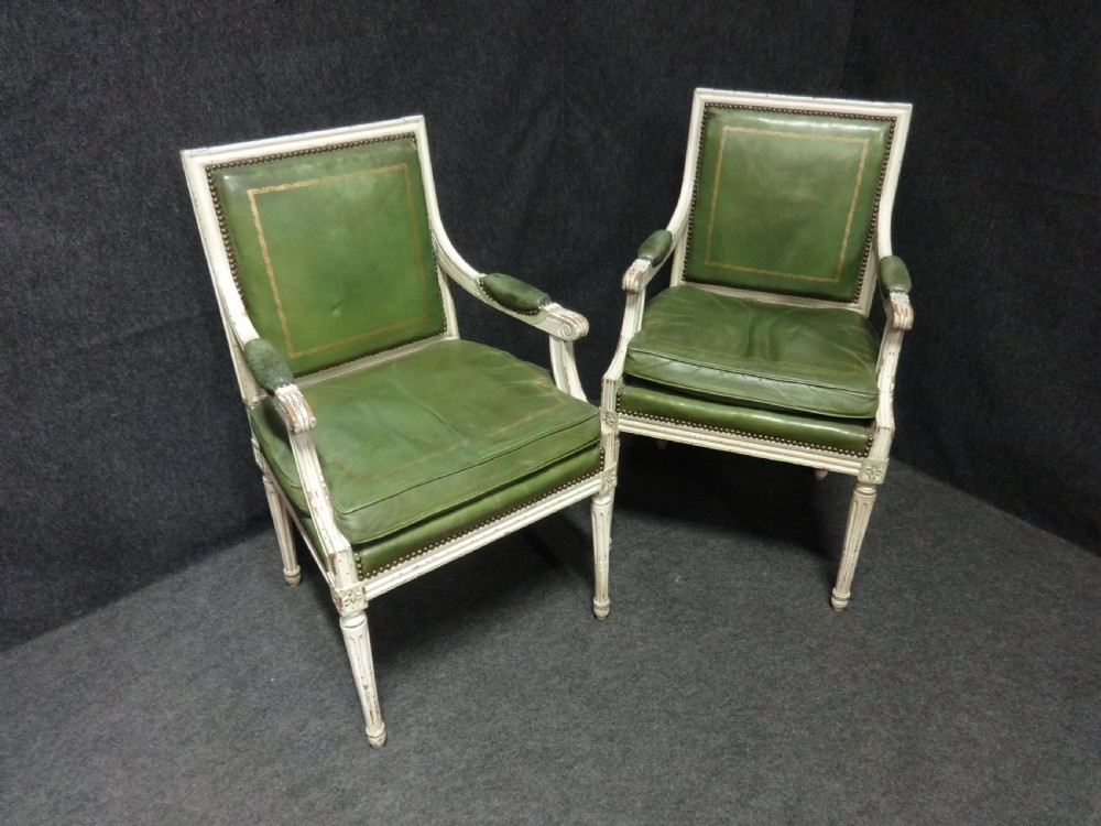 Superb Pair of Original French C19th Leather Chairs View IX
