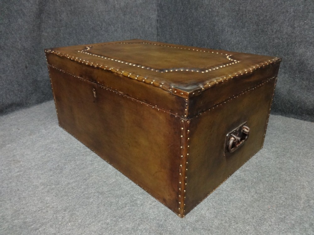 Very good Leather Covered Trunk View V