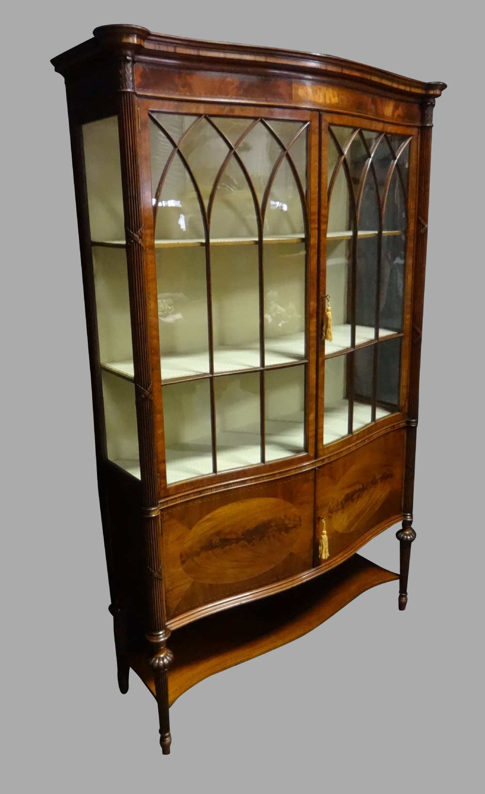 Exhibition Quality Mahogany Inlaid  Display Cabinet View II