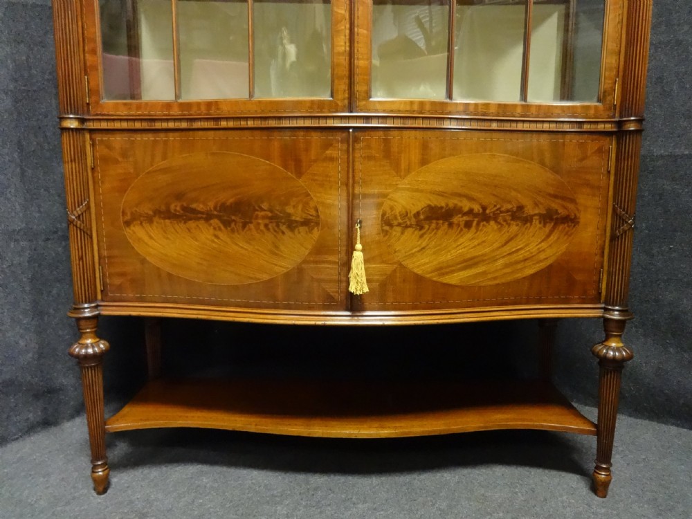 Exhibition Quality Mahogany Inlaid  Display Cabinet View III