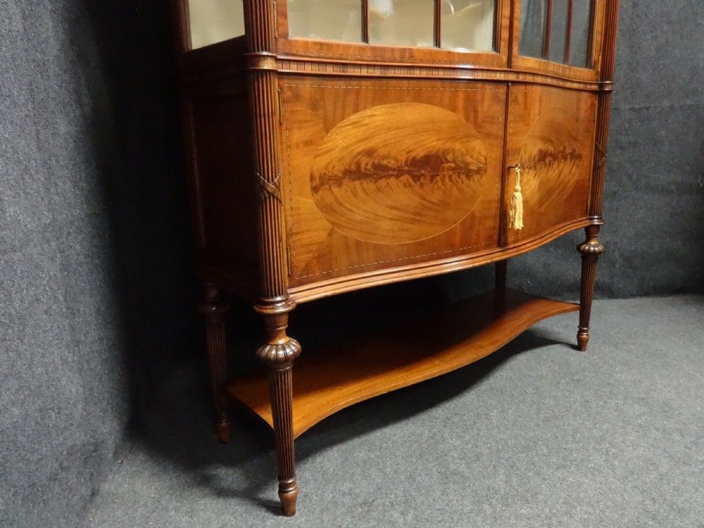 Exhibition Quality Mahogany Inlaid  Display Cabinet View V