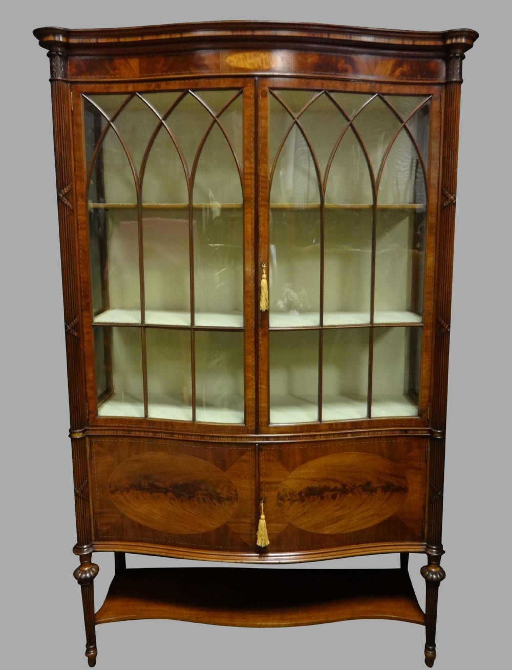 Exhibition Quality Mahogany Inlaid  Display Cabinet