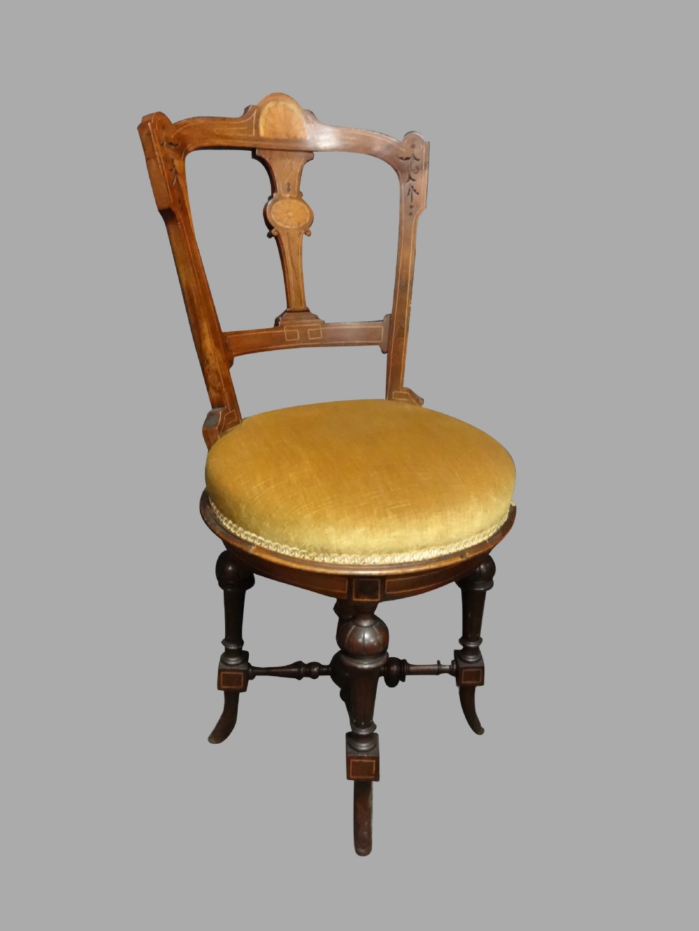 Rosewood Inlaid Music Harpist Chair