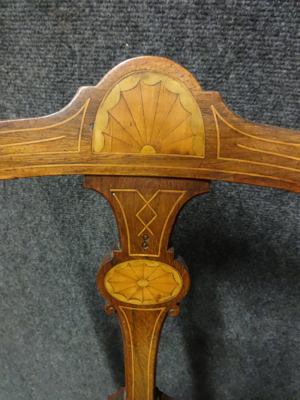 Rosewood Inlaid Music Harpist Chair View V