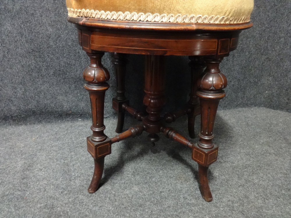 Rosewood Inlaid Music Harpist Chair View VI