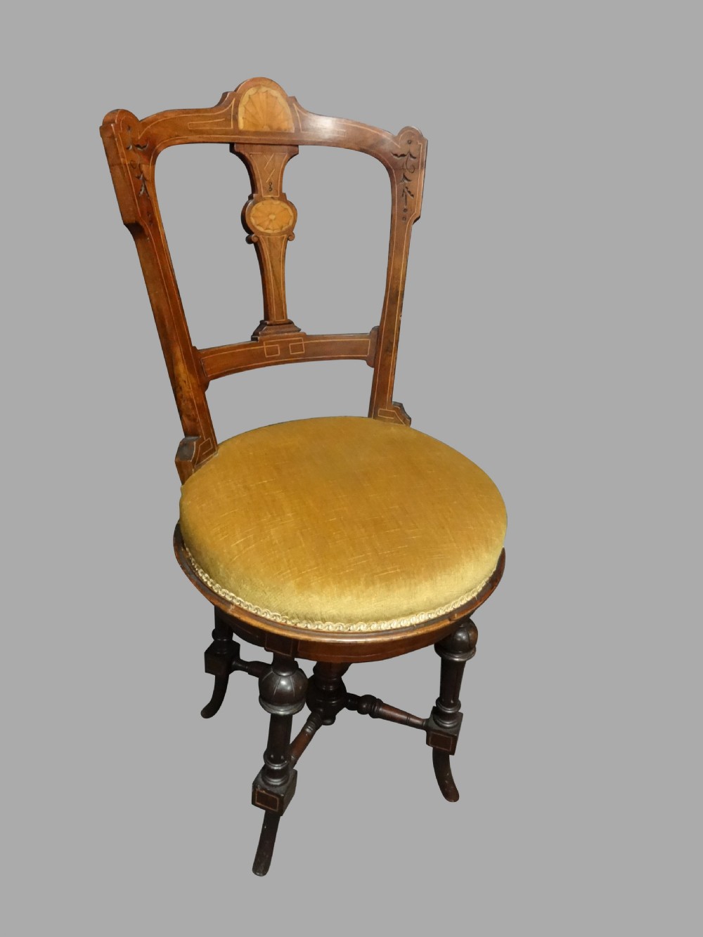 Rosewood Inlaid Music Harpist Chair View XI