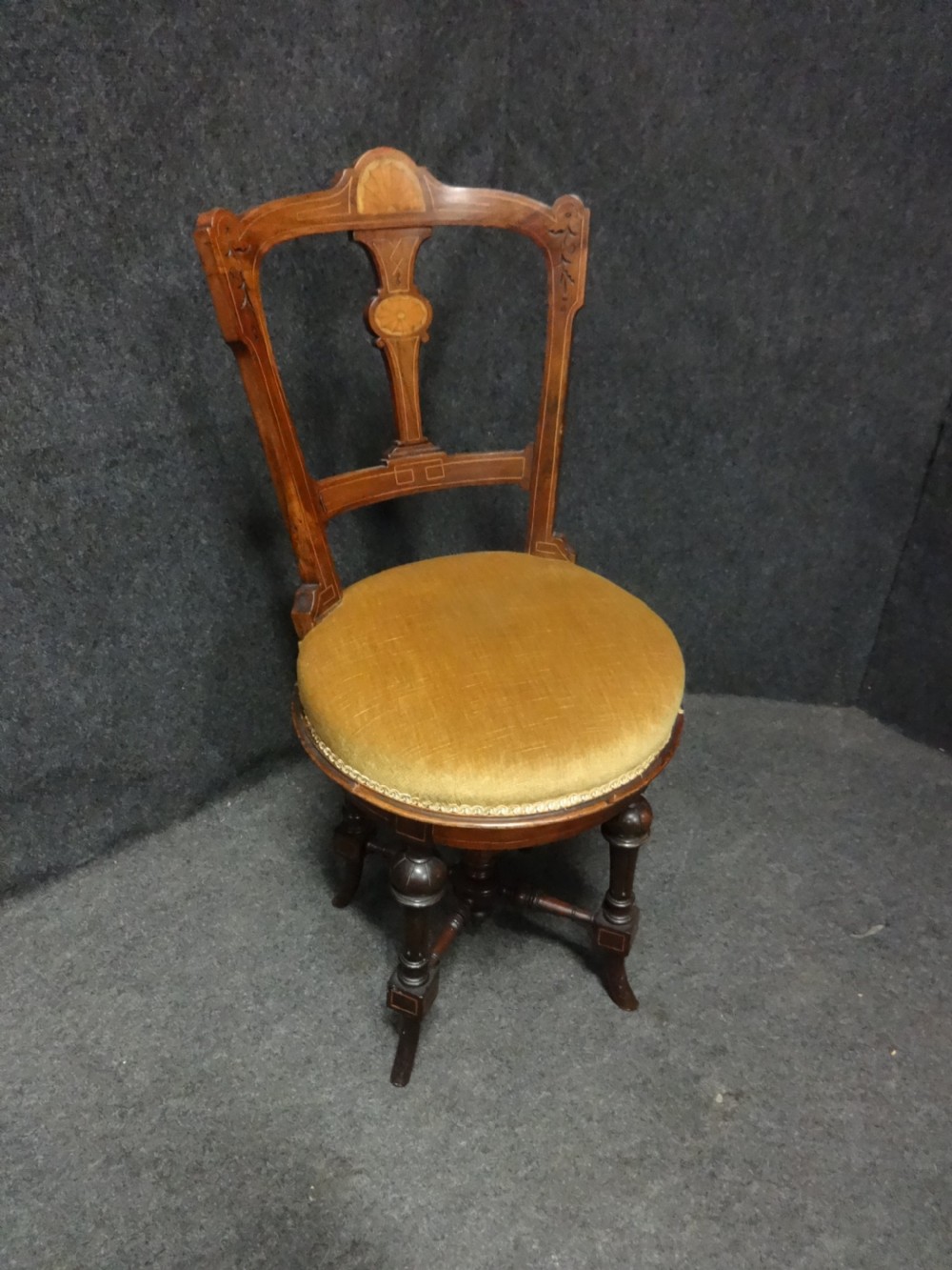 Rosewood Inlaid Music Harpist Chair View XII