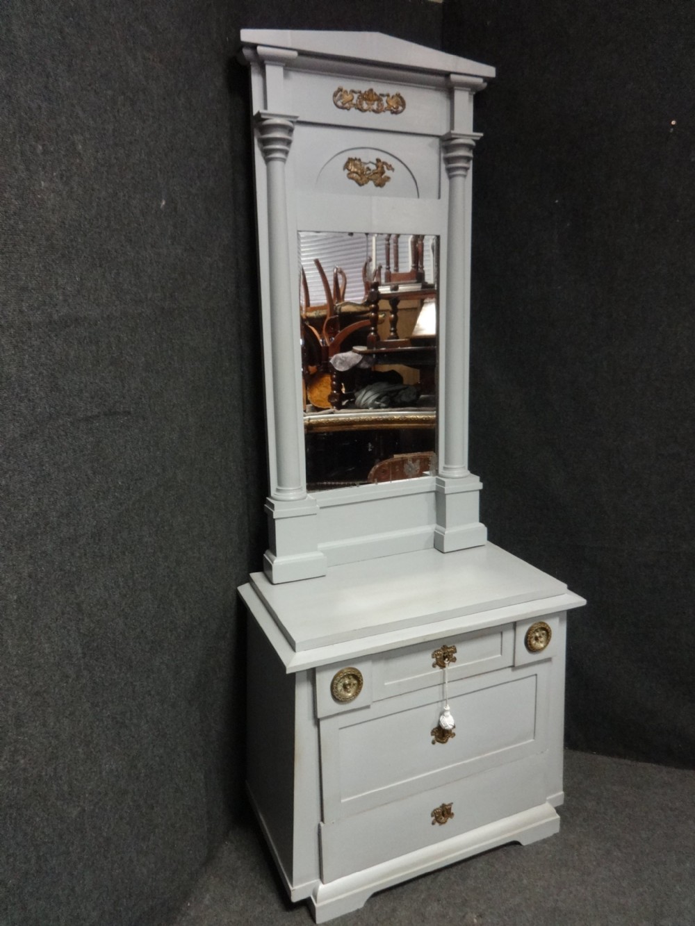 French Empire Chest of Drawers and Console Mirror View II