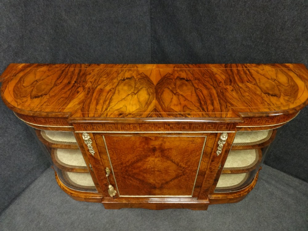 Outstanding Walnut and Amboyna Credenza View IV