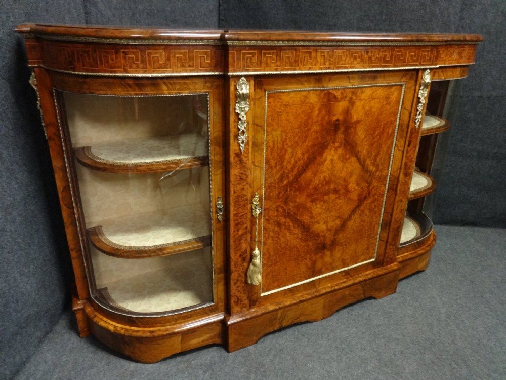 Outstanding Walnut and Amboyna Credenza View V