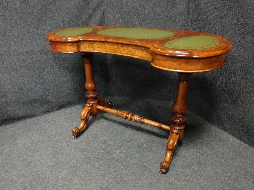 Top Quality Burr Walnut Kidney Desk View II