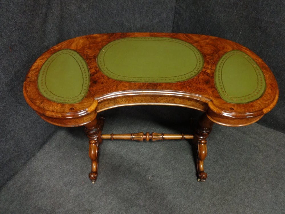 Top Quality Burr Walnut Kidney Desk View III