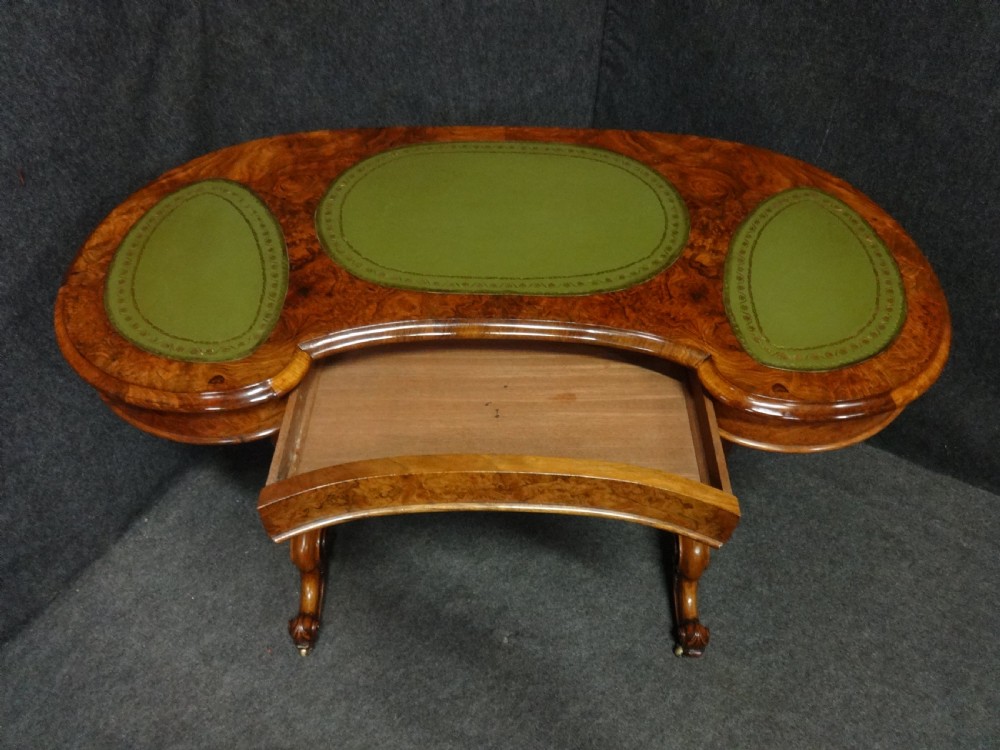 Top Quality Burr Walnut Kidney Desk View IV