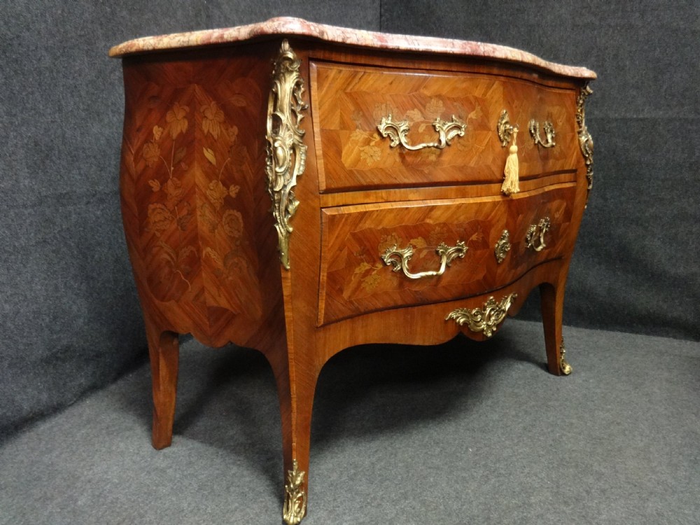 Top quality Marquetry Marble Top Commode Chest of Drawers View VI