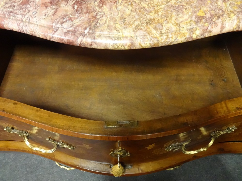 Top quality Marquetry Marble Top Commode Chest of Drawers View X