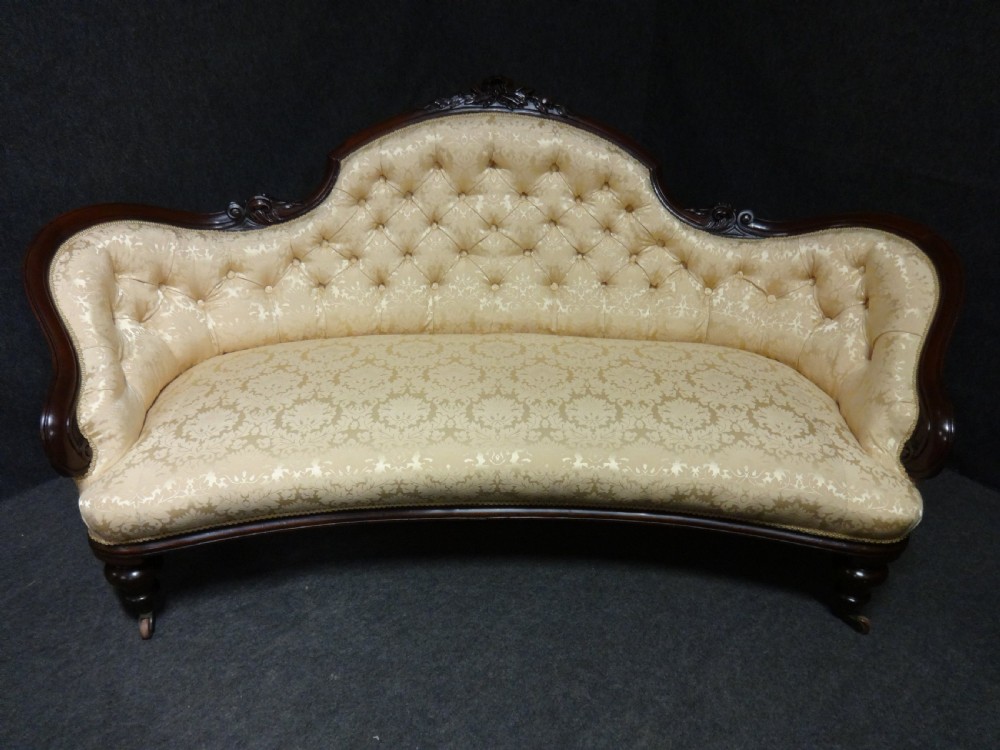 Large Outstanding Victorian Mahogany Sofa Couch View IX