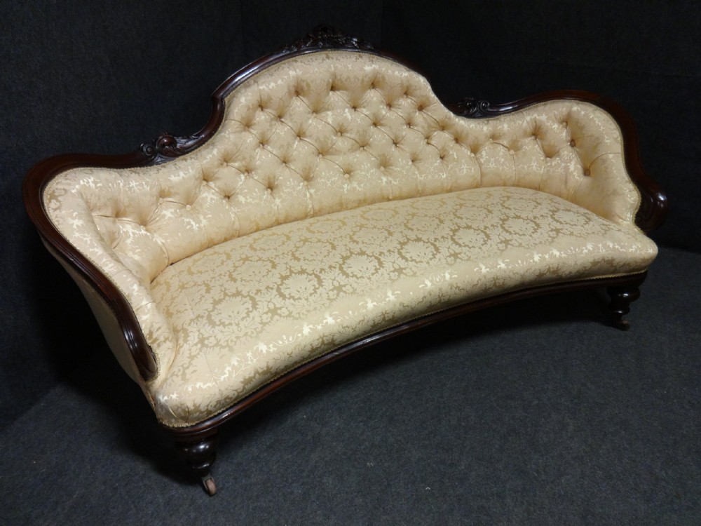 Large Outstanding Victorian Mahogany Sofa Couch View X