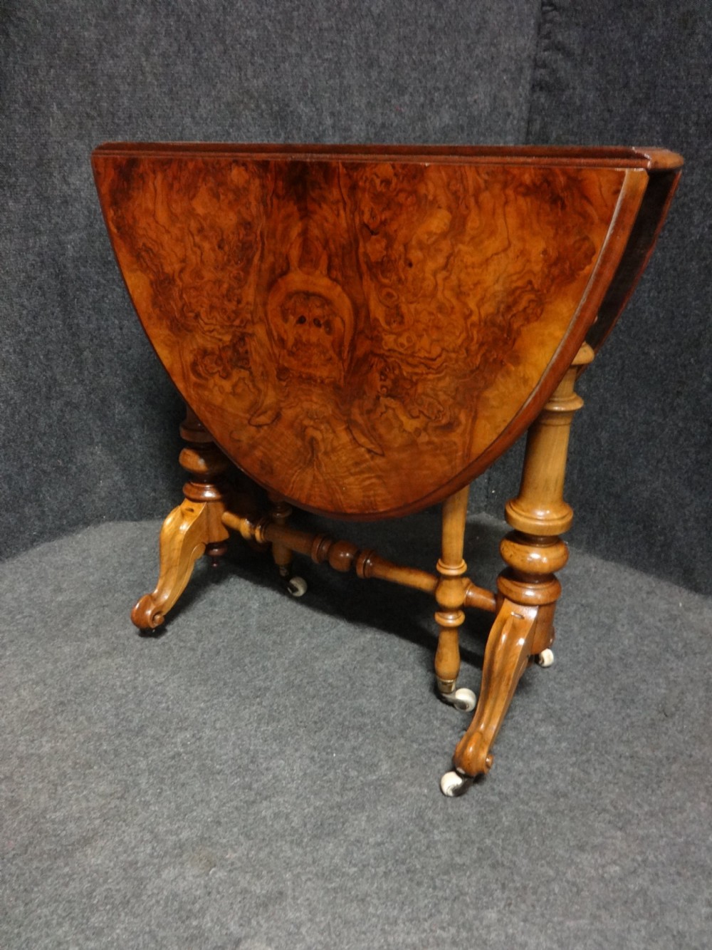 Victorian Burr Walnut Baby Sutherland Table View II