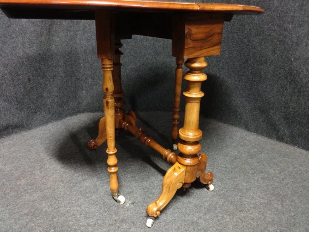 Victorian Burr Walnut Baby Sutherland Table View V