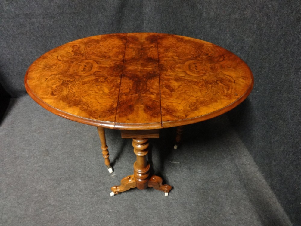 Victorian Burr Walnut Baby Sutherland Table View VI