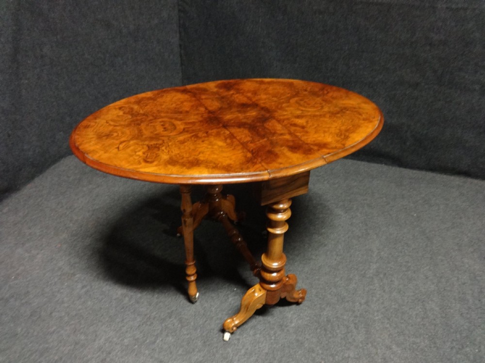 Victorian Burr Walnut Baby Sutherland Table View X