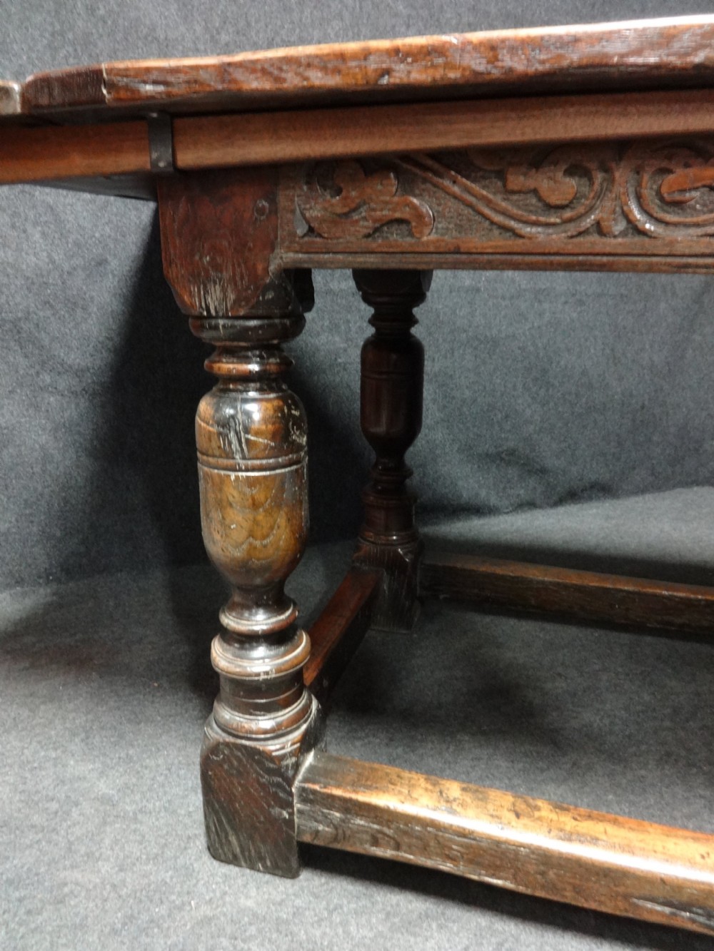 Outstanding Extending Oak Draw Leaf Refectory Dining Table View III
