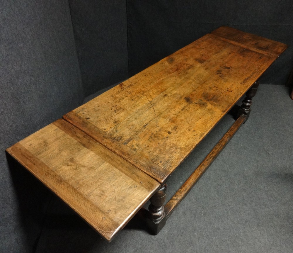 Outstanding Extending Oak Draw Leaf Refectory Dining Table View IV