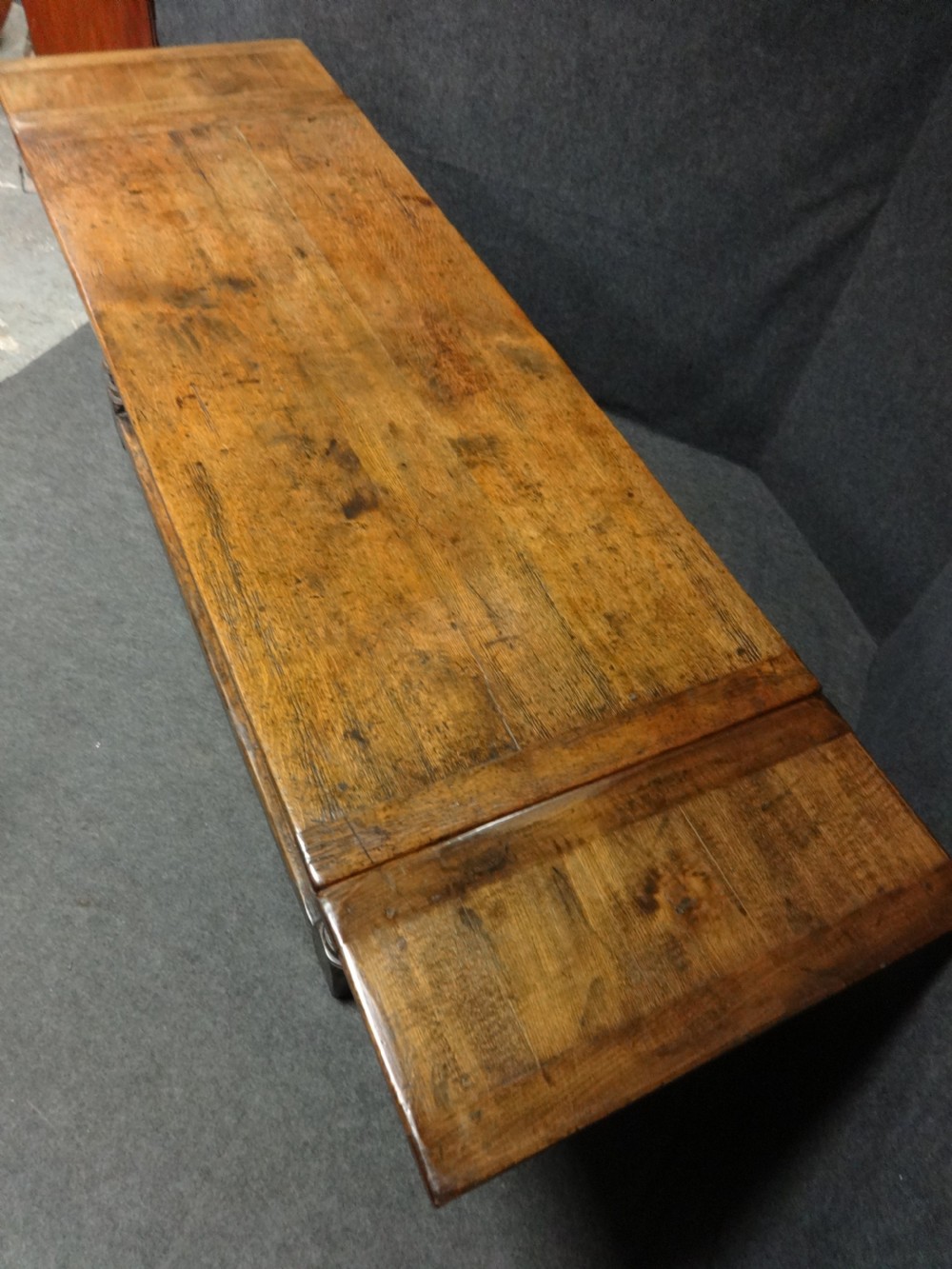 Outstanding Extending Oak Draw Leaf Refectory Dining Table View VIII