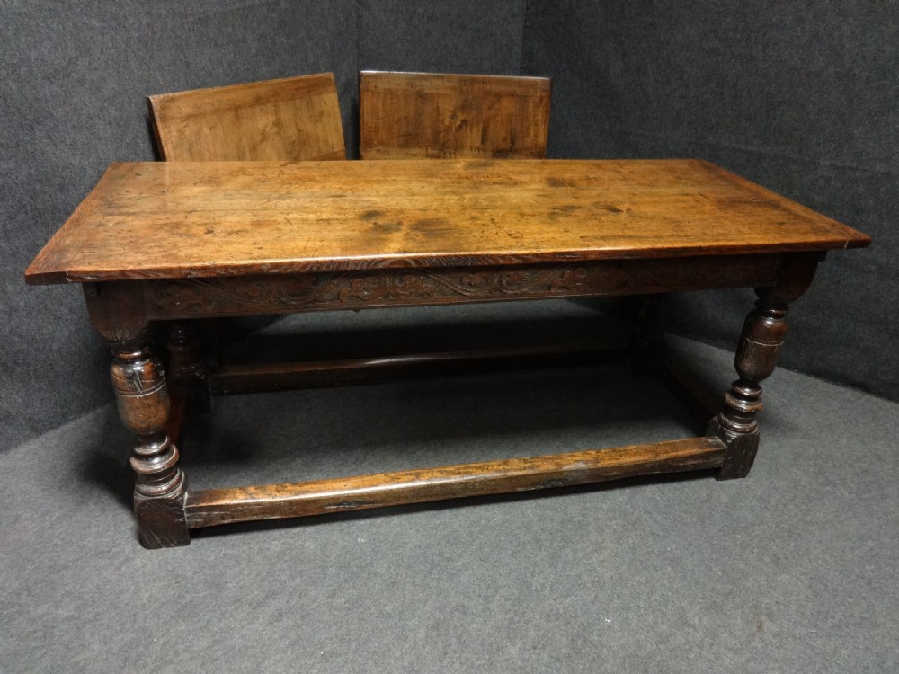Outstanding Extending Oak Draw Leaf Refectory Dining Table View IX