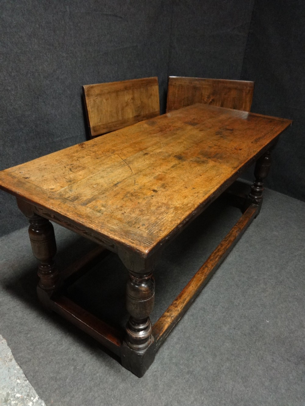 Outstanding Extending Oak Draw Leaf Refectory Dining Table View XII