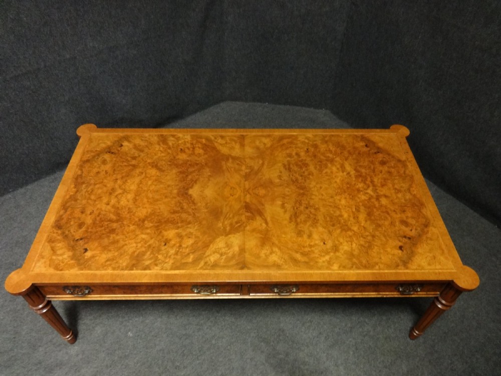 Excellent Quality Burr Walnut Coffee Table View V